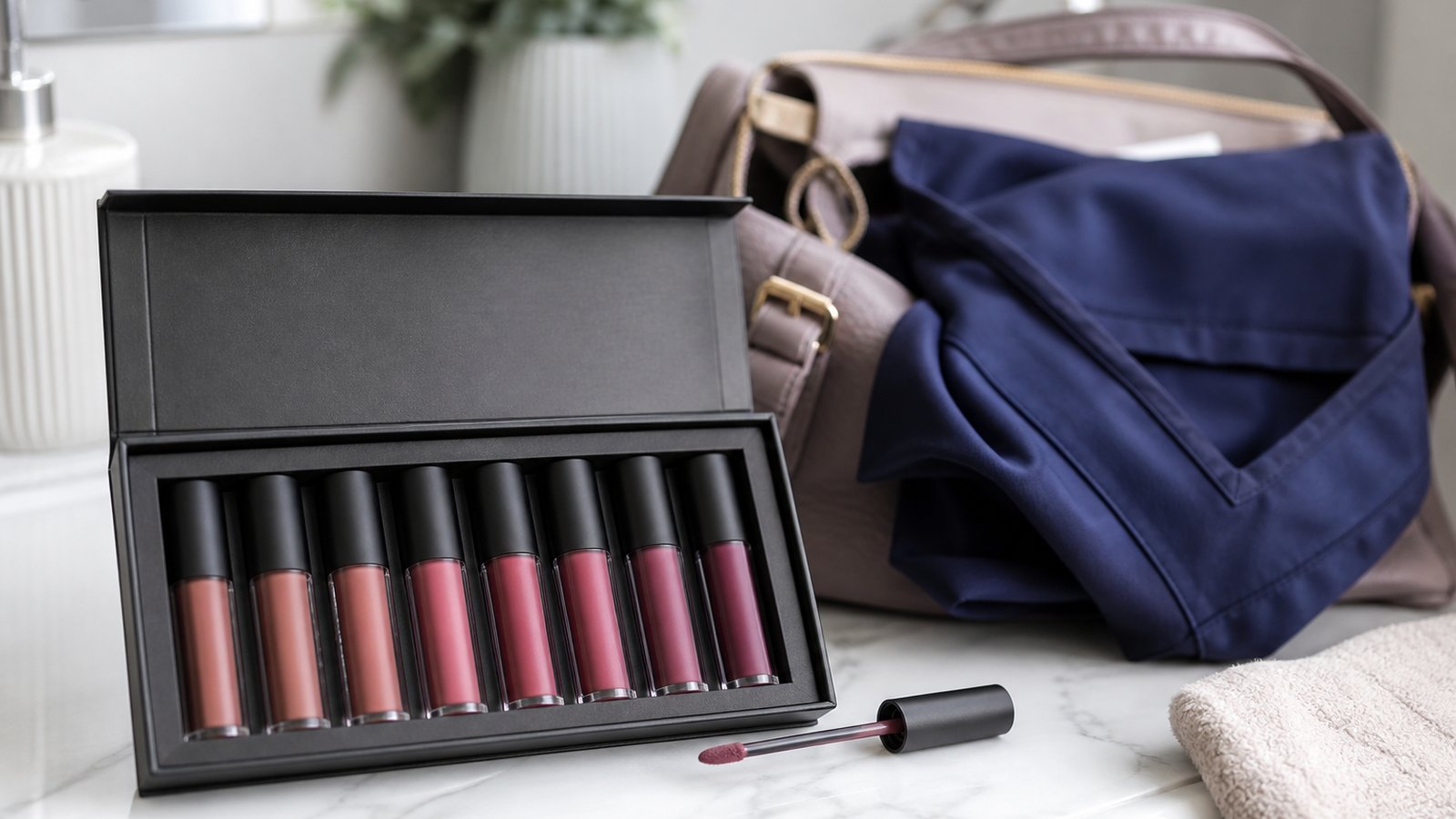 Matte liquid lipstick ready for a long UK work shift