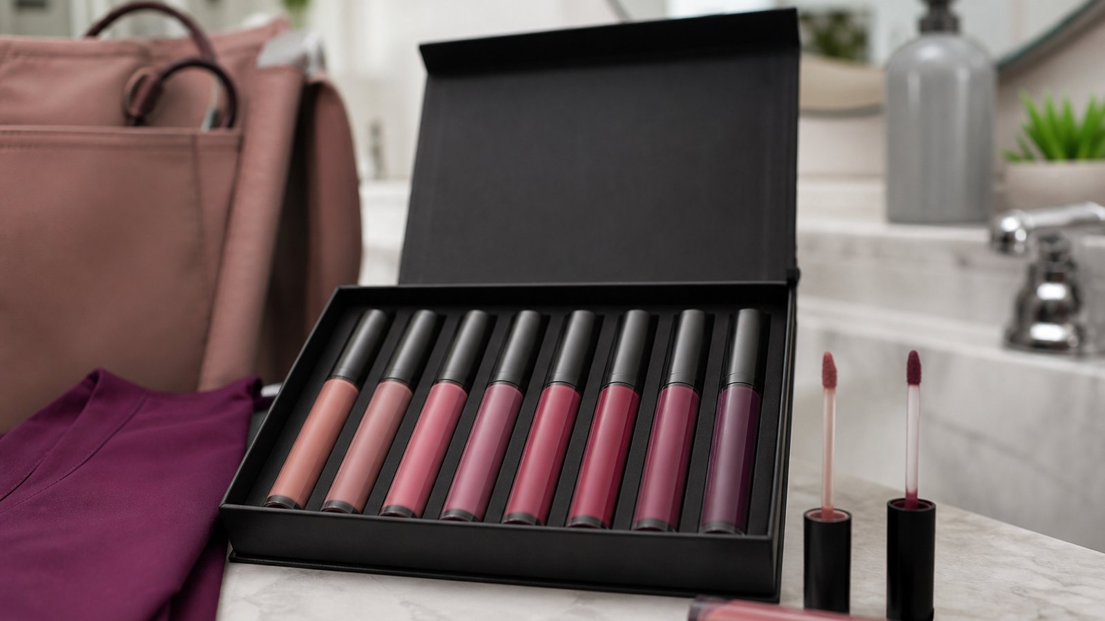 Matte liquid lipstick ready for a long UK work shift